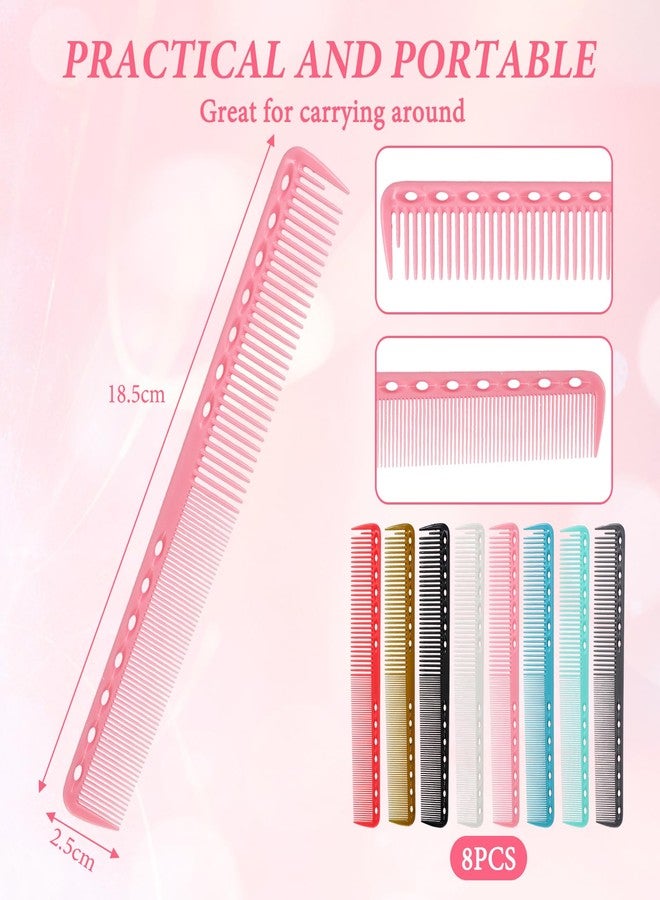 PKRFCJ 8 PCS Hair Cutting Comb, Professional Carbon Combs for Hair Stylist, Multi-Function, Suitable for Salon Men and Women Haircut (Multiple Colors) - Image 2